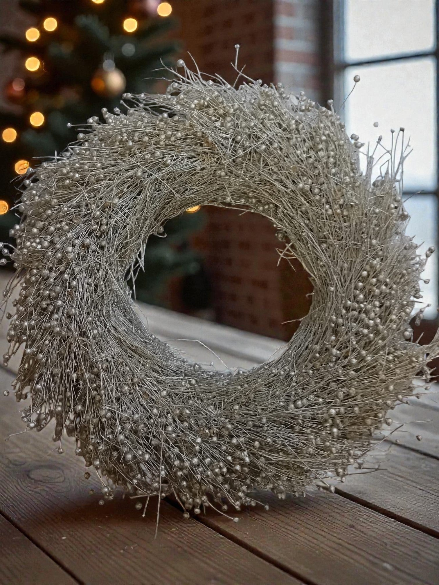 Perlenkranz in Silber – 40 cm