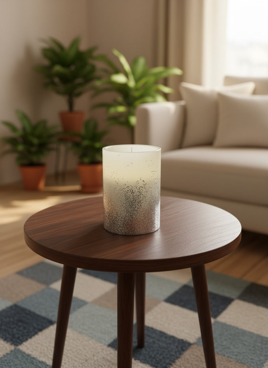 Silver Glitter – LED Kerze