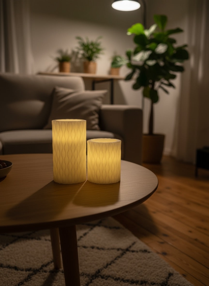 2er-Set Soft Waves – LED Kerze